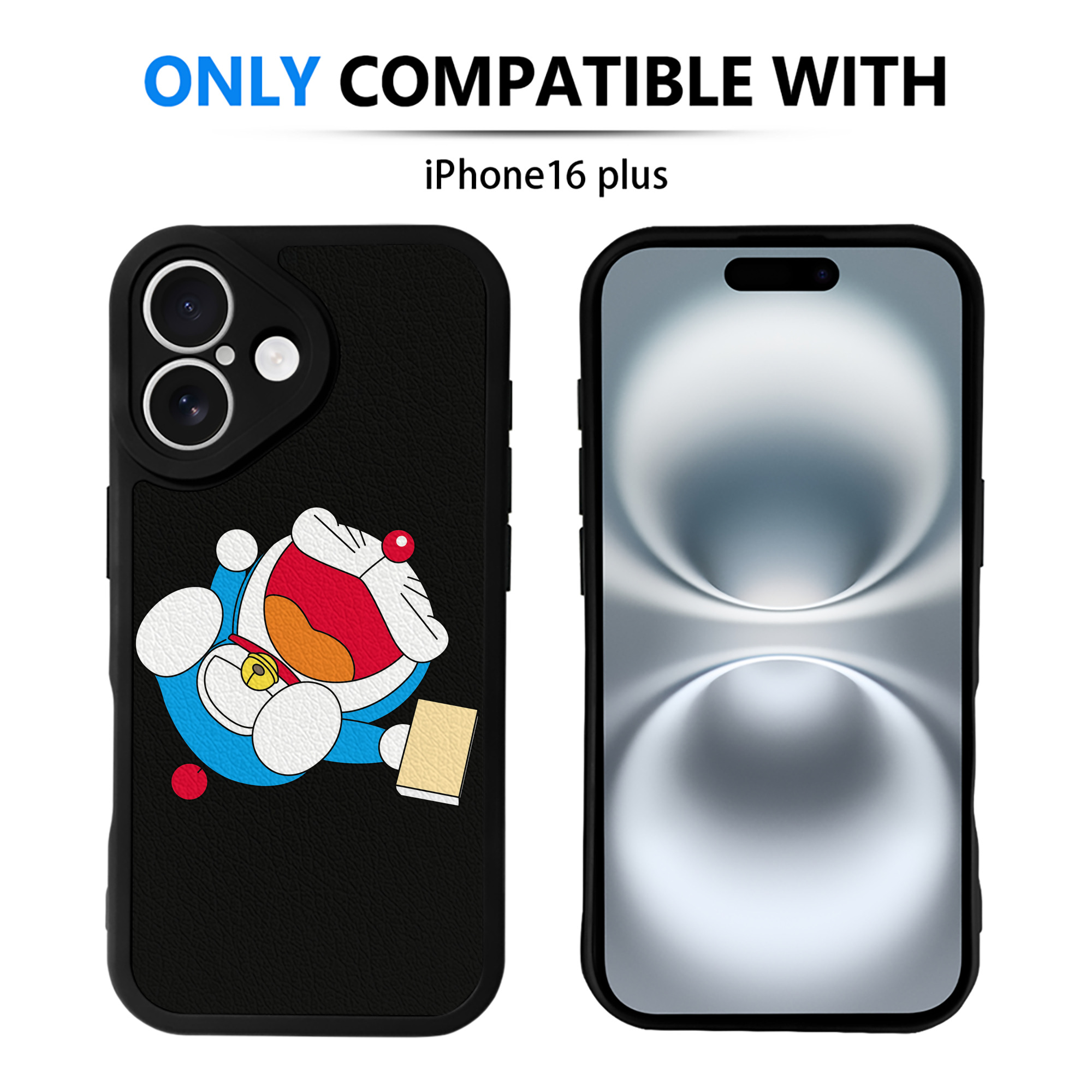 （画像用） ドラえもん Doraemon 【iPhone 16シリーズ対応】シリコンスマホケース（レザー調） 材質：シリコン